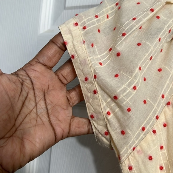 J. Crew Women’s Ivory & Red Embroidered Polka Dot DOBBY Dress - Size XXS - Picture 4 of 8